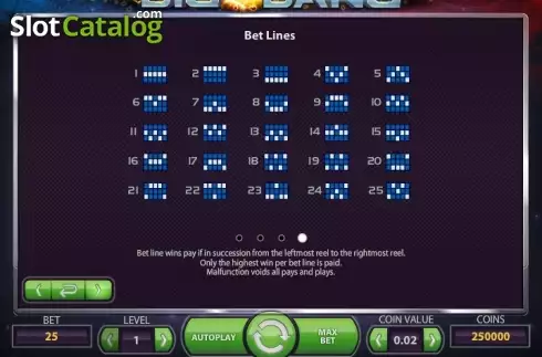 Πίνακας πληρωμών 4. Big Bang (NetEnt) Κουλοχέρης