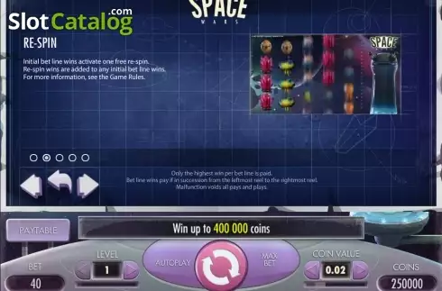Οθόνη6. Space Wars (NetEnt) Κουλοχέρης