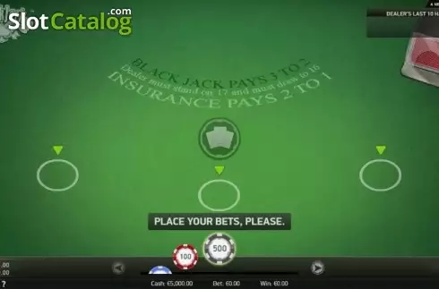 Οθόνη2. Blackjack (NetEnt) Κουλοχέρης