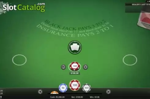 Οθόνη3. Blackjack (NetEnt) Κουλοχέρης