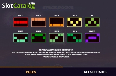 Οθόνη7. Space Rocks Κουλοχέρης