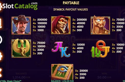 Οθόνη6. Book of Nile Magic Choice Κουλοχέρης 