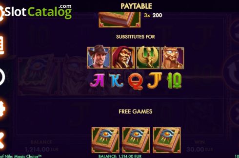 Οθόνη7. Book of Nile Magic Choice Κουλοχέρης 