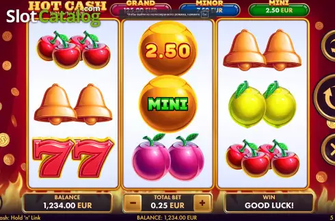 Οθόνη3. Hot Cash Hold 'n' Link Κουλοχέρης
