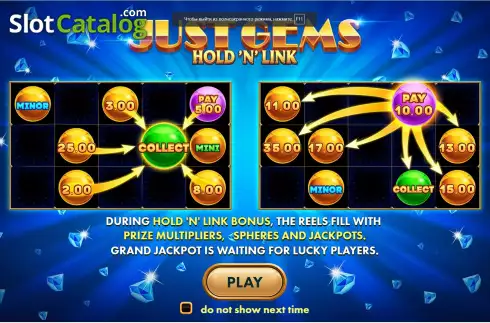Οθόνη2. Just Gems: Hold 'n' Link Κουλοχέρης 