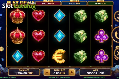Οθόνη3. Just Gems: Hold 'n' Link Κουλοχέρης 