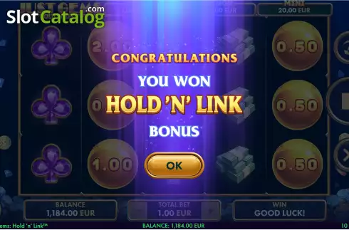 Οθόνη5. Just Gems: Hold 'n' Link Κουλοχέρης 