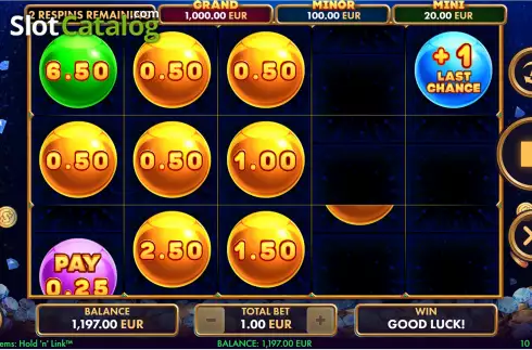 Οθόνη7. Just Gems: Hold 'n' Link Κουλοχέρης 