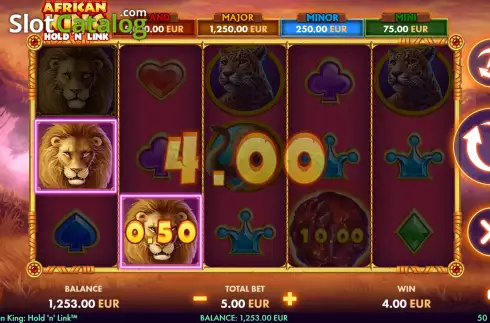 Οθόνη4. African King Hold'n'Link Κουλοχέρης 