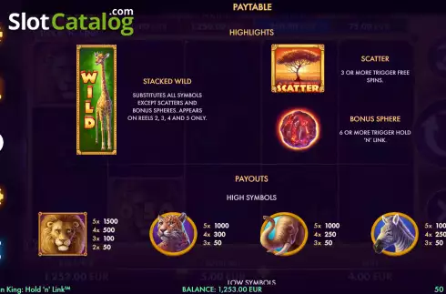 Οθόνη5. African King Hold'n'Link Κουλοχέρης 