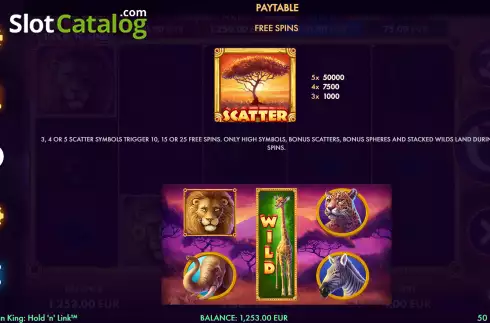 Οθόνη7. African King Hold'n'Link Κουλοχέρης 