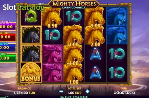 Οθόνη2. Mighty Horses Cash Connect Κουλοχέρης