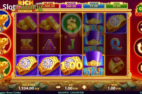 Οθόνη3. Rich Piggies Bonus Combo Κουλοχέρης 