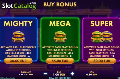 Οθόνη6. Elephant's Gold Buy Bonus Combo Κουλοχέρης
