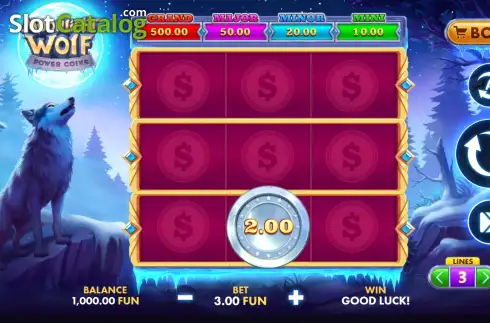 Οθόνη2. Moonlight Wolf: Power Coins Κουλοχέρης