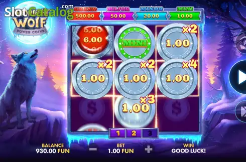Οθόνη3. Moonlight Wolf: Power Coins Κουλοχέρης