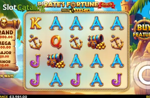 Οθόνη2. Pirate's Fortune Gold Hold & Respin Κουλοχέρης