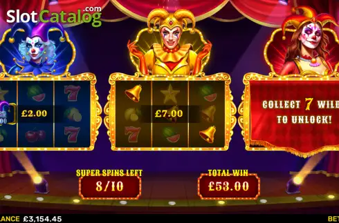 Οθόνη3. 3 Wild Jokers Carnival Κουλοχέρης