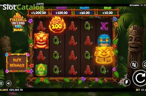 Οθόνη2. Fireball Inferno: Tiki Blast Κουλοχέρης