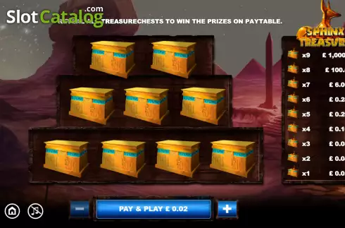Οθόνη2. Sphinx Treasure (NewAge Games) Κουλοχέρης 
