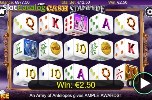 Οθόνη3. Cash Stampede Dice Κουλοχέρης