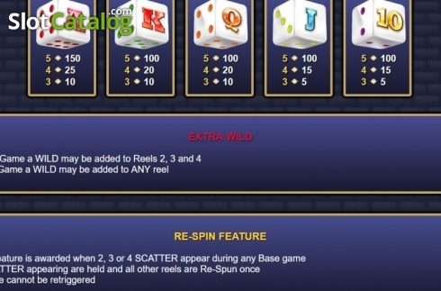 Οθόνη5. Extra Cash Dice Κουλοχέρης