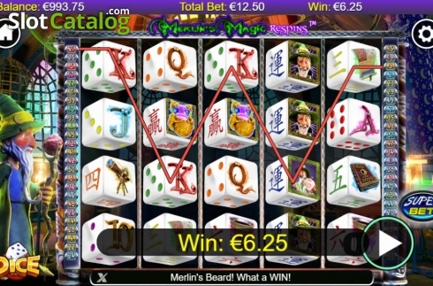 Οθόνη3. Merlin's Magic Respins Dice Κουλοχέρης
