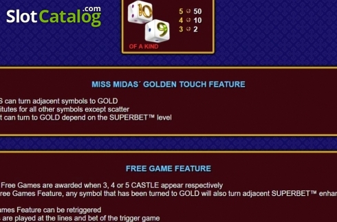 Οθόνη5. Miss Midas Dice Κουλοχέρης