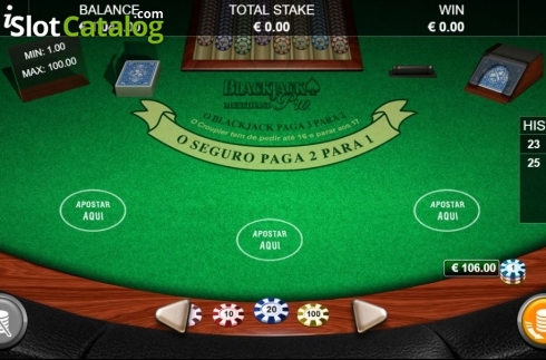 Οθόνη6. Blackjack Pro MH Portuguese Κουλοχέρης