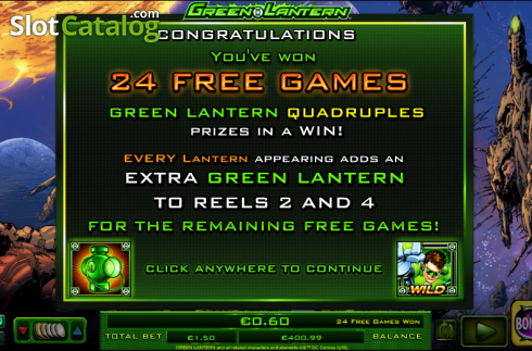 Δωρεάν περιστροφές. Green Lantern (NextGen) Κουλοχέρης