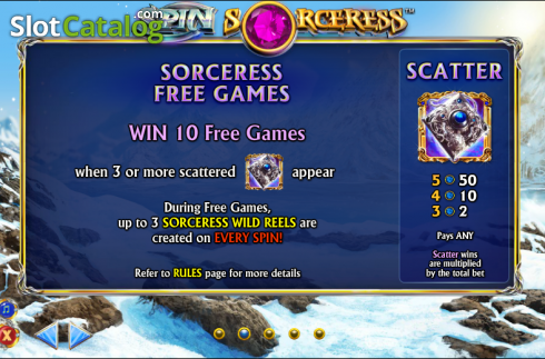 Πίνακας πληρωμών 2. Spin Sorceress Κουλοχέρης 