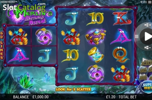 Οθόνη3. Merlin's Money Burst Κουλοχέρης 