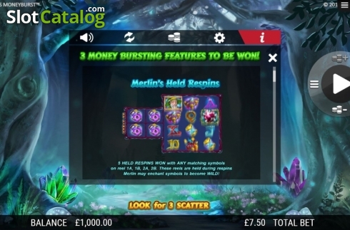 Οθόνη6. Merlin's Money Burst Κουλοχέρης 