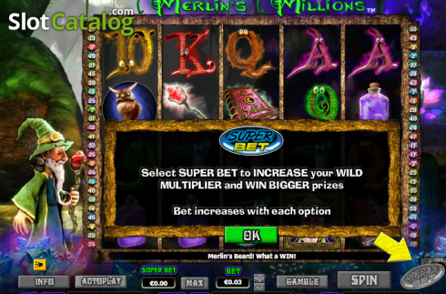 Τα χαρακτηριστικά του παιχνιδιού. Merlin's Millions Superbet Κουλοχέρης