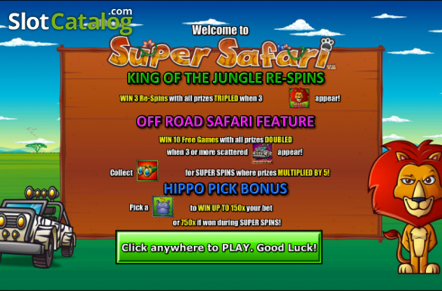 Τα χαρακτηριστικά του παιχνιδιού. Super Safari Κουλοχέρης