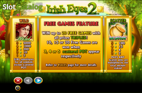 Πίνακας πληρωμών 1. Irish Eyes 2 Κουλοχέρης
