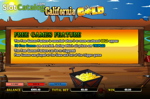 Πίνακας πληρωμών 4. California Gold Κουλοχέρης