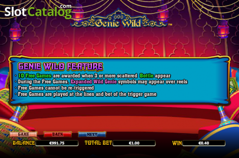 Πίνακας πληρωμών 3. Genie Wild Κουλοχέρης