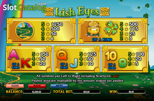 Πίνακας πληρωμών 3. Irish Eyes Κουλοχέρης