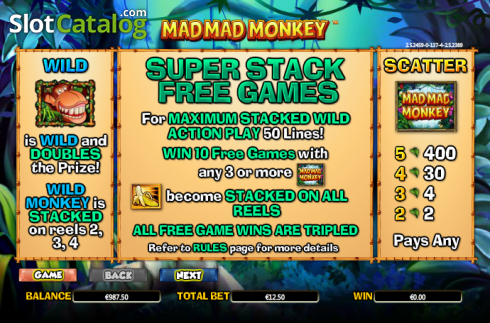 Πίνακας πληρωμών 1. Mad Mad Monkey Κουλοχέρης
