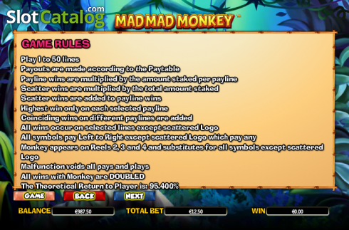 Πίνακας πληρωμών 4. Mad Mad Monkey Κουλοχέρης
