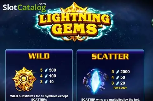 Πίνακας πληρωμών 1. Lightning Gems Κουλοχέρης