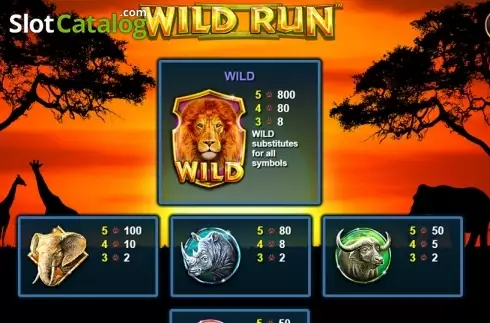 Πίνακας πληρωμών 1. Wild Run Κουλοχέρης 