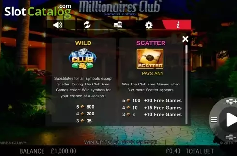 Οθόνη3. Millionaires Club Diamond Edition Κουλοχέρης