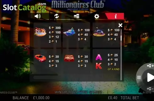 Οθόνη4. Millionaires Club Diamond Edition Κουλοχέρης