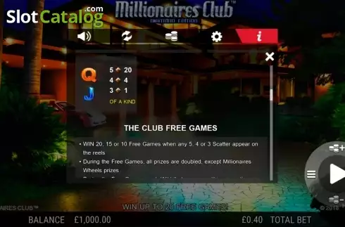 Οθόνη5. Millionaires Club Diamond Edition Κουλοχέρης