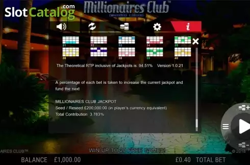 Οθόνη7. Millionaires Club Diamond Edition Κουλοχέρης