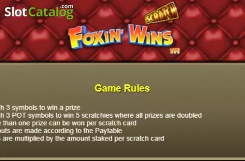 Οθόνη4. Scratch Foxin Wins Κουλοχέρης