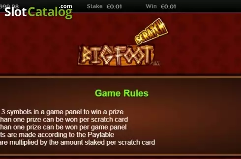 Οθόνη4. Scratch Bigfoot Κουλοχέρης