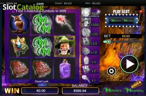 Οθόνη3. Scratch Merlins Millions Κουλοχέρης